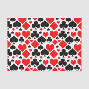 Hearts, Diamonds, Clubs and Spades Pattern Design Tissue Paper