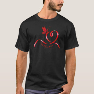 Hearts Disease Faith Hope Love Red Ribbon Heart Di T-Shirt