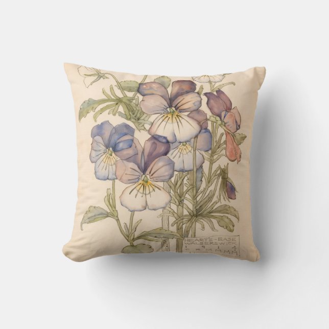 Heart's-Ease Walberswick by Charles Mackintosh Cushion (Front)