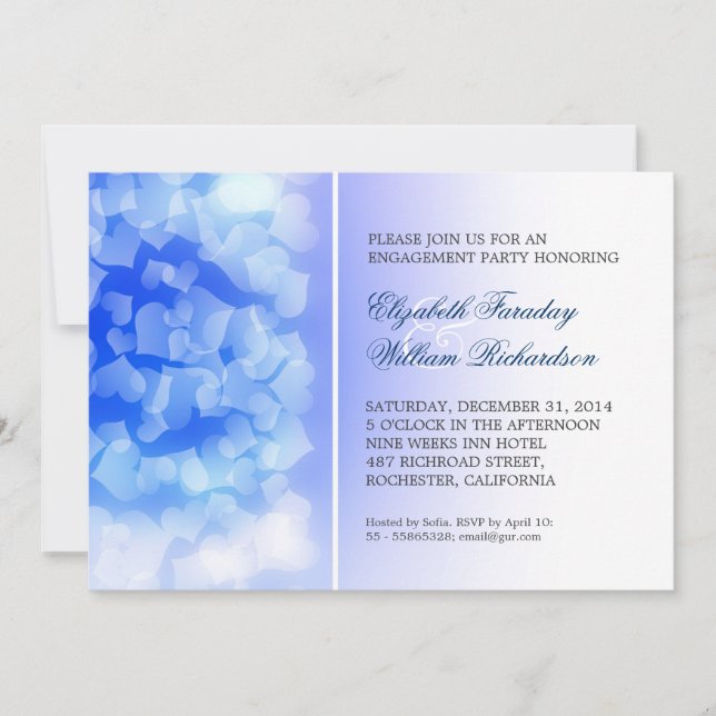 hearts engagement party invitations (Front)