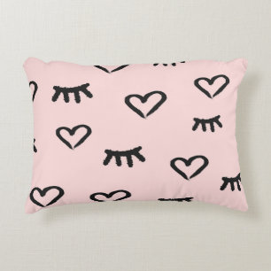 Hearts & Eyes: Grunge Vintage Sketch Decorative Cushion