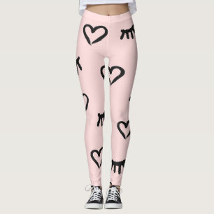 Hearts & Eyes: Grunge Vintage Sketch Leggings