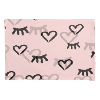 Hearts & Eyes: Grunge Vintage Sketch Pillowcase