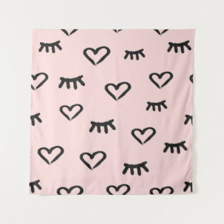 Hearts & Eyes: Grunge Vintage Sketch Tapestry