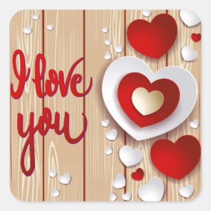 Hearts Fantasy Square Sticker