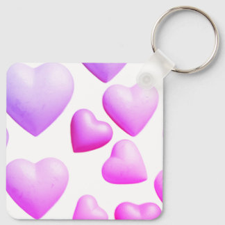 Hearts Filled With True Love White Background Key Ring