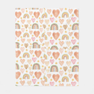 Hearts fleece blanket 