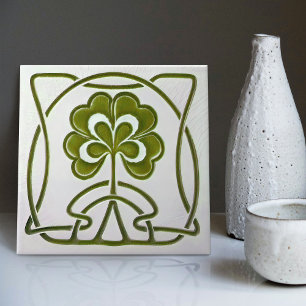Hearts Flower Art Nouveau Vintage Decor Wessel Cer Tile