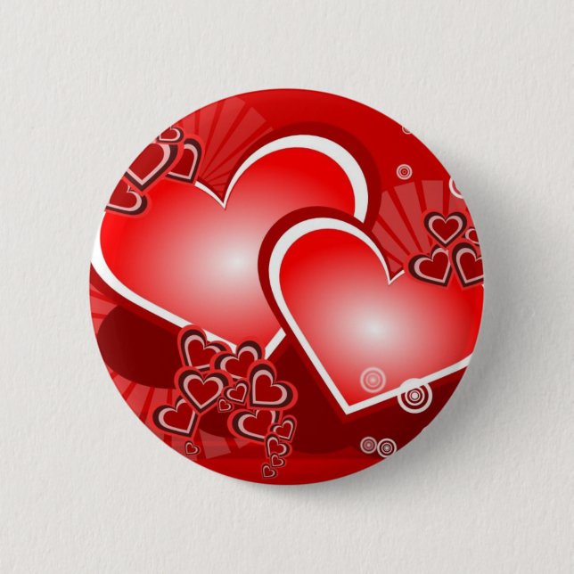 Hearts for Love 6 Cm Round Badge (Front)