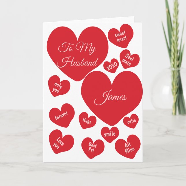 Hearts for your husband on Valentines Day Holiday  (Front)