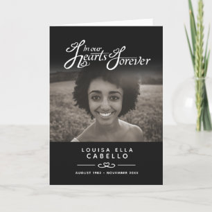 Hearts forever funeral service program black programme