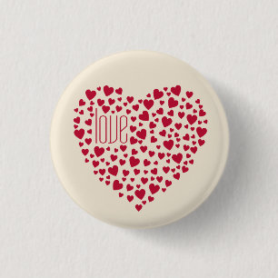 Hearts Full of Hearts Love Red 3 Cm Round Badge
