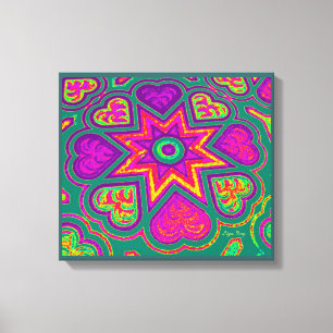 'Hearts Full of Love' Panel Print (Brights)(Green)