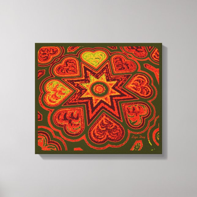 'Hearts Full of Love' Panel Prnt (Rustics)(Orange) Canvas Print (Front)