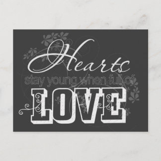 Hearts Full of Love Quote Postcard