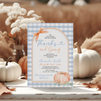 Hearts Full of Thanks Giving Blue Gingham Dinner