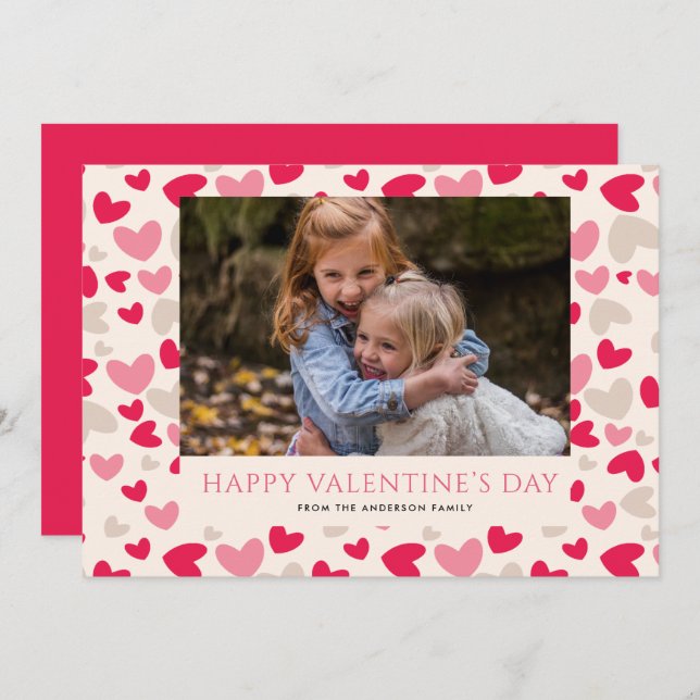 Hearts Galore Valentine's Day Photo Cards (Front/Back)