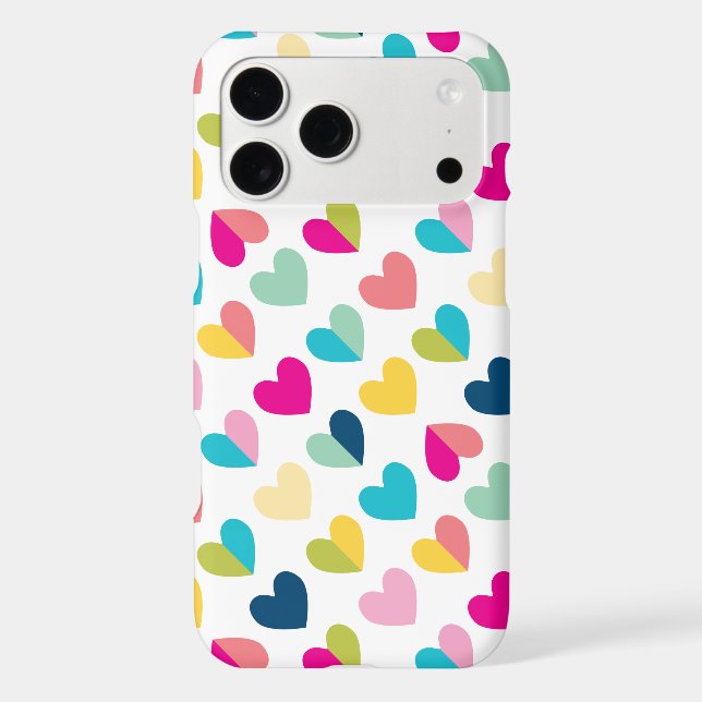 HEARTS geometric pattern colourful modern rainbow (Back)