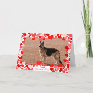 Hearts German Shepherd Valentine's Day Photo Card