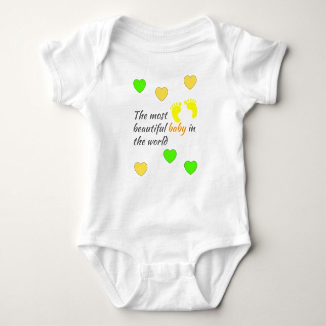 Hearts Gift: The Most Beautiful Baby in the World Bodysuit (Front)