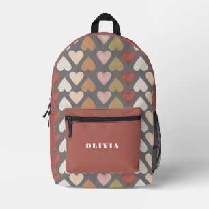 Hearts girly Personalized Printed Backpack