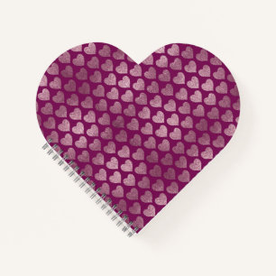 Hearts Glitter Pattern Notebook