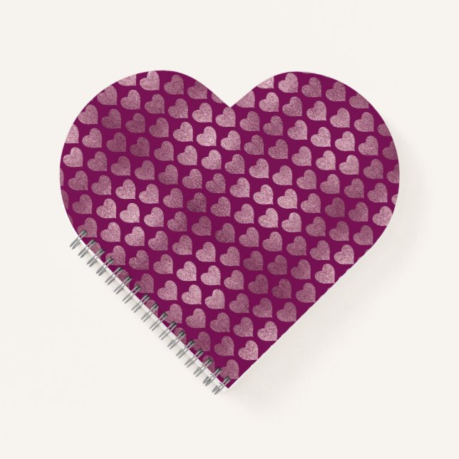 Hearts Glitter Pattern Notebook (Front)