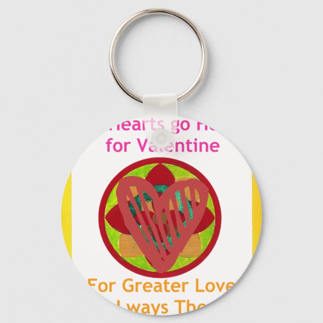 Hearts go home for valentine. key ring (Front)