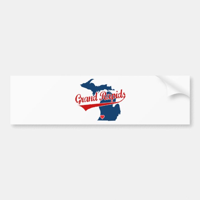 Hearts Grand Rapids Michigan Bumper Sticker (Front)