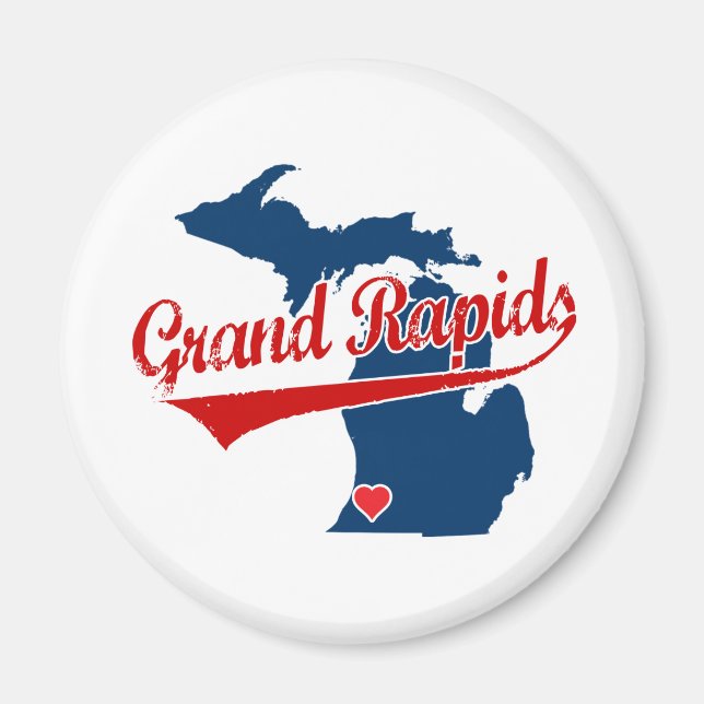Hearts Grand Rapids Michigan Magnet (Front)