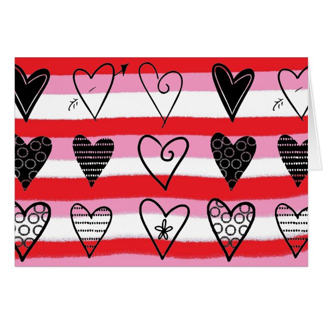 Hearts Greeting Card (Front Horizontal)