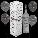 Hearts - Grey to Black on White Wine Box<br><div class="desc">Hearts in various shades of black and grey on a white background. Other colorways available.</div>