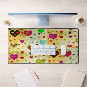 Hearts-Grunged by Shirley Taylor Desk Mat