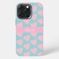 Hearts Hand Drawn Valentine's Day Pattern Pink