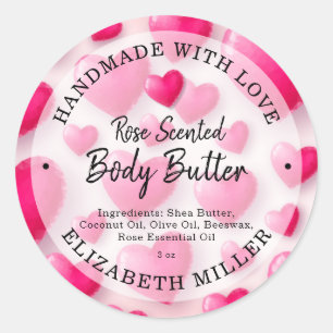 Hearts Handmade with Love Classic Round Sticker