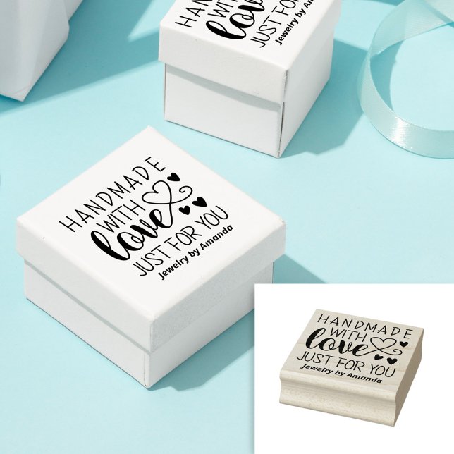 Hearts Handmade With Love Just For You Rubber Stamp (Creator Uploaded)