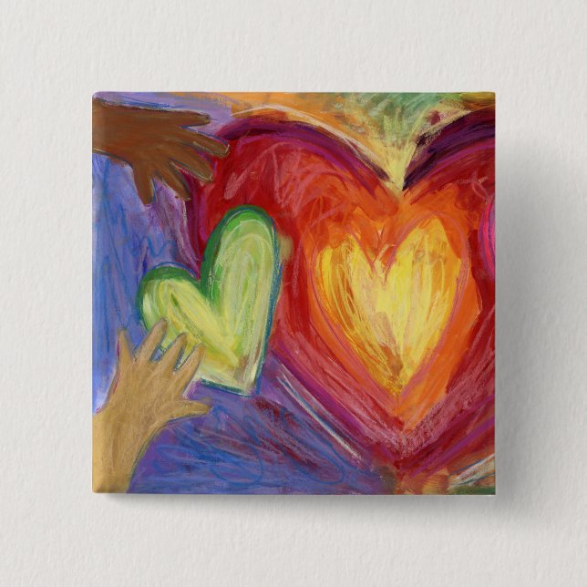 Hearts & Hands Diversity Love Lapel Pin Buttons (Front)