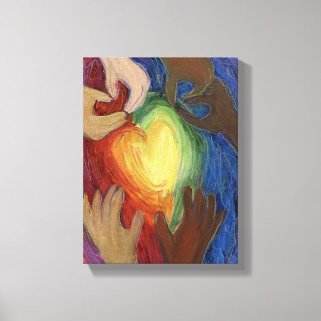 Hearts & Hands Diversity Painting Canvas Art Print (Front)
