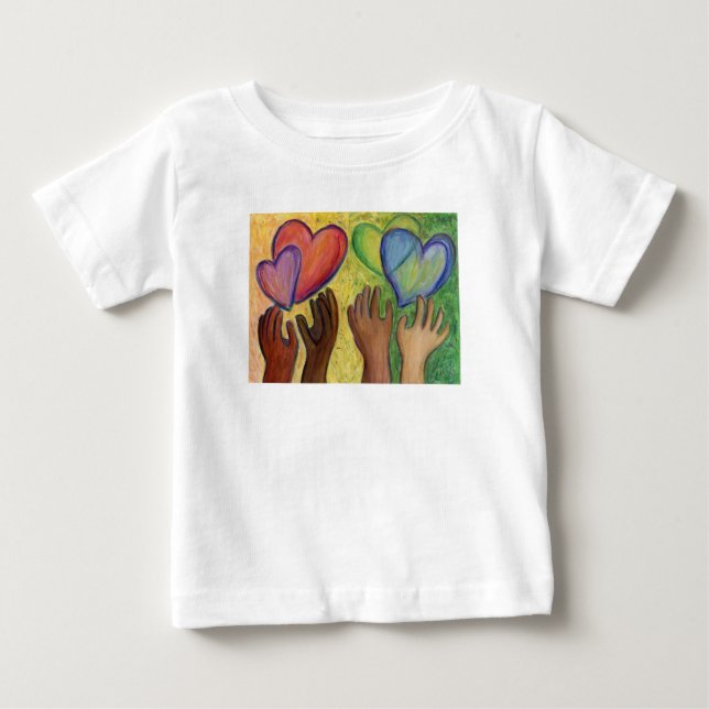Hearts & Hands Love Diversity Art Custom Shirt (Front)