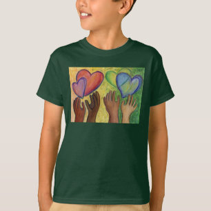 Hearts & Hands Love Diversity Art Custom T-Shirt