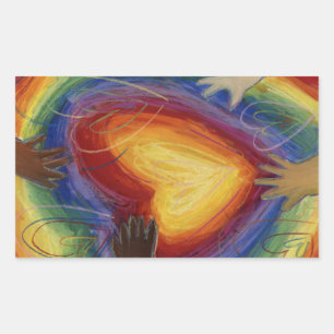 Hearts & Hands Love Diversity Art Decal Stickers