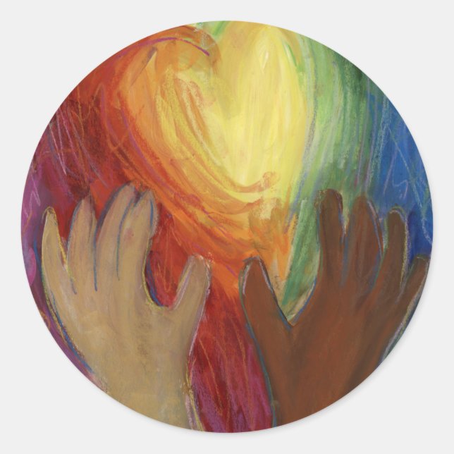 Hearts & Hands Love Diversity Art Decal Stickers (Front)