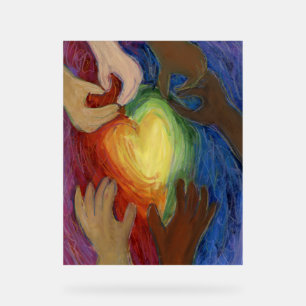 Hearts & Hands Love Painting DEI Art Print Sign