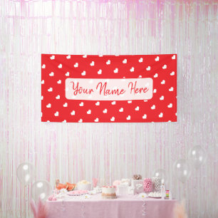 Hearts Happy Valentine’s Day Modern Love Pattern Banner