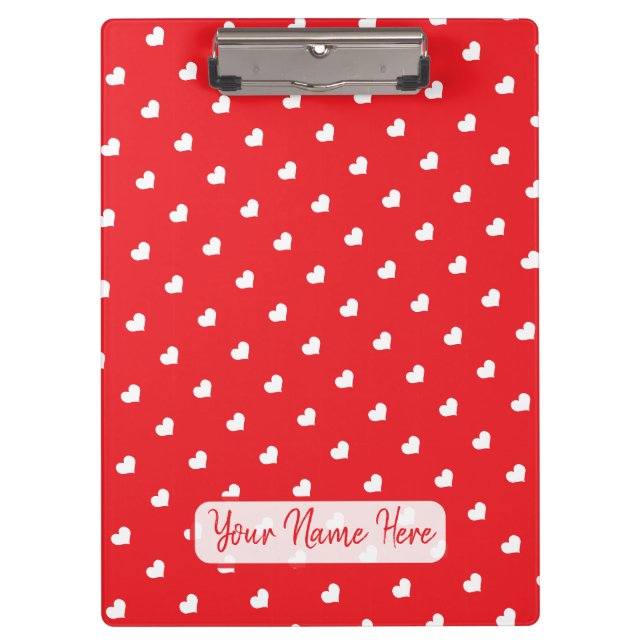 Hearts Happy Valentine’s Day Modern Love Pattern Clipboard (Front)