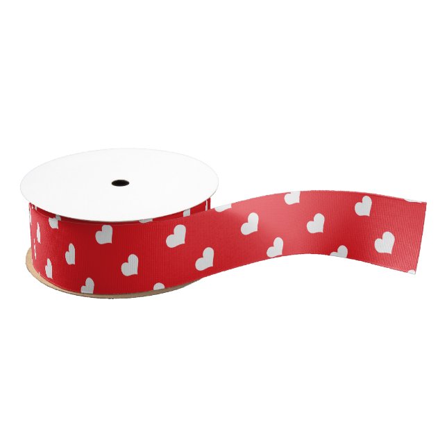 Hearts Happy Valentine’s Day Modern Love Pattern Grosgrain Ribbon (Spool)