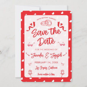 Hearts Happy Valentine’s Day Modern Love Pattern Invitation