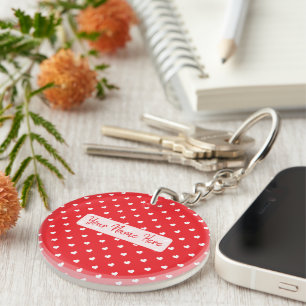 Hearts Happy Valentine’s Day Modern Love Pattern Key Ring