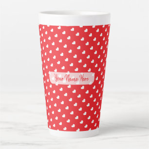 Hearts Happy Valentine’s Day Modern Love Pattern Latte Mug