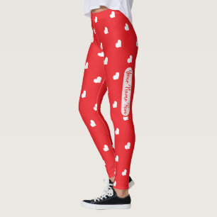 Hearts Happy Valentine’s Day Modern Love Pattern Leggings